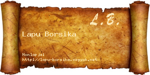 Lapu Borsika névjegykártya